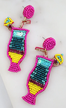 Load image into Gallery viewer, Strawberry Daiquiri Beaded Earrings
