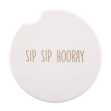 Load image into Gallery viewer, Sip Sip Hooray Car Coaster
