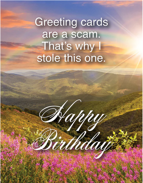 Birthday scam card